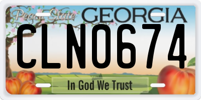 GA license plate CLN0674