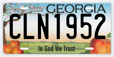 GA license plate CLN1952