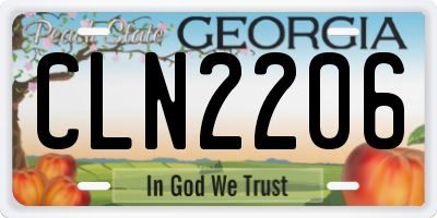 GA license plate CLN2206