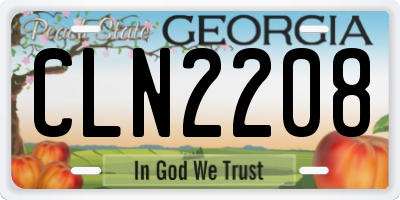 GA license plate CLN2208