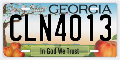 GA license plate CLN4013