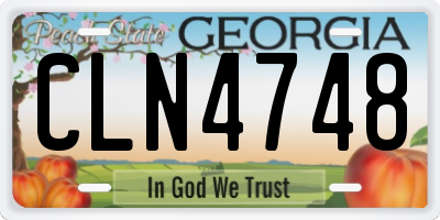 GA license plate CLN4748