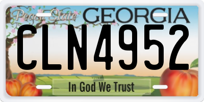 GA license plate CLN4952