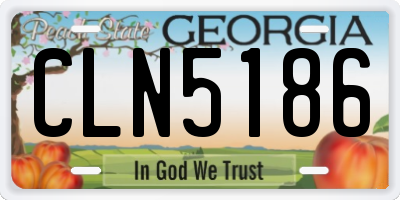 GA license plate CLN5186