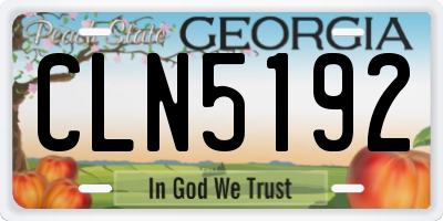 GA license plate CLN5192