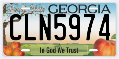 GA license plate CLN5974