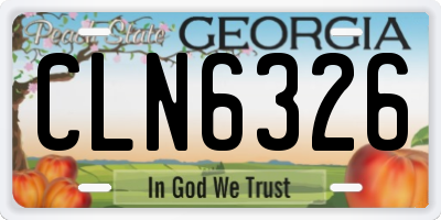 GA license plate CLN6326