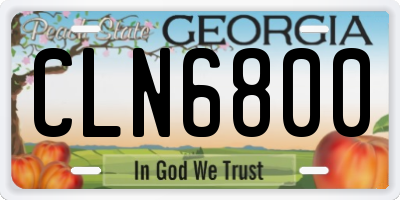 GA license plate CLN6800