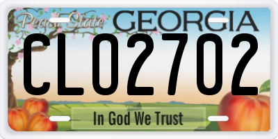 GA license plate CLO2702