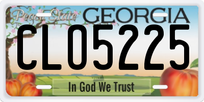 GA license plate CLO5225