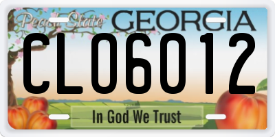 GA license plate CLO6012