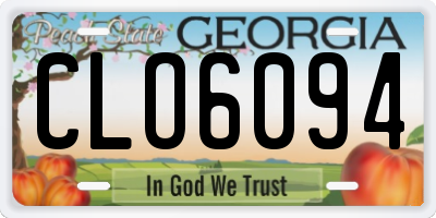 GA license plate CLO6094