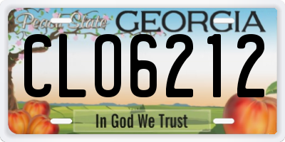 GA license plate CLO6212