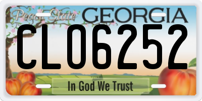 GA license plate CLO6252