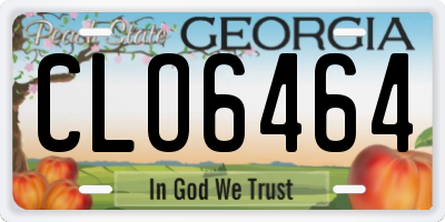 GA license plate CLO6464