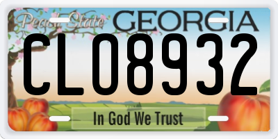 GA license plate CLO8932