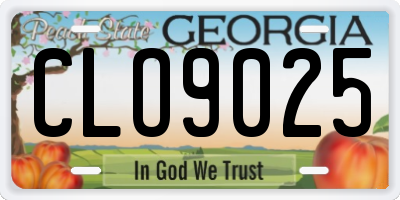 GA license plate CLO9025