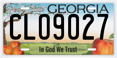 GA license plate CLO9027