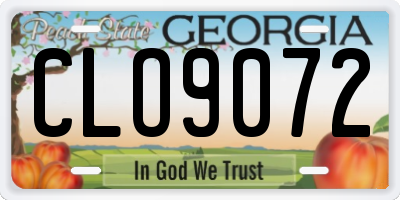 GA license plate CLO9072