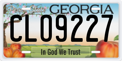 GA license plate CLO9227
