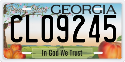 GA license plate CLO9245