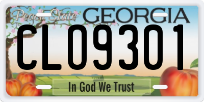 GA license plate CLO9301