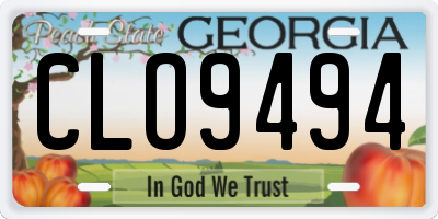 GA license plate CLO9494