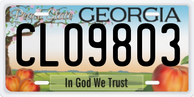 GA license plate CLO9803