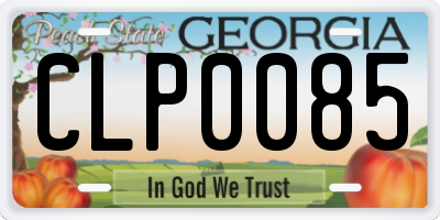 GA license plate CLP0085