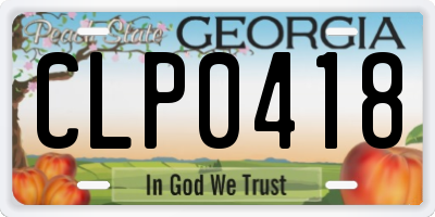 GA license plate CLP0418