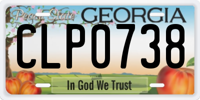 GA license plate CLP0738
