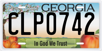 GA license plate CLP0742