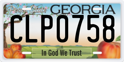 GA license plate CLP0758