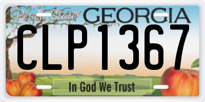 GA license plate CLP1367