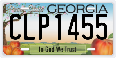 GA license plate CLP1455