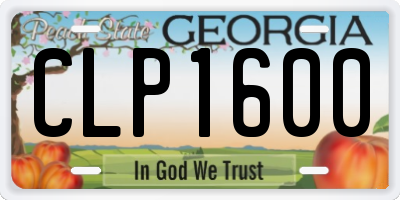 GA license plate CLP1600
