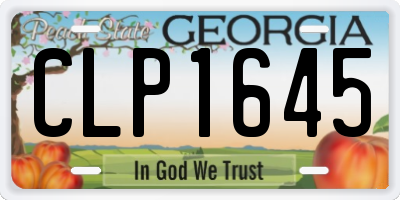 GA license plate CLP1645