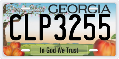 GA license plate CLP3255