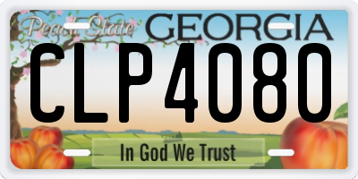 GA license plate CLP4080