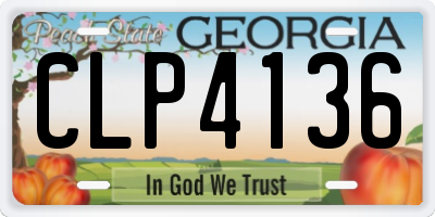 GA license plate CLP4136