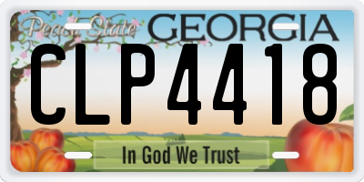 GA license plate CLP4418
