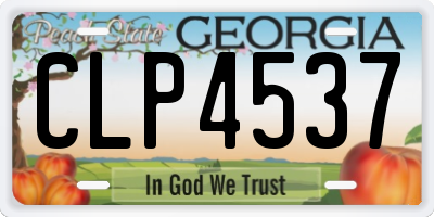 GA license plate CLP4537