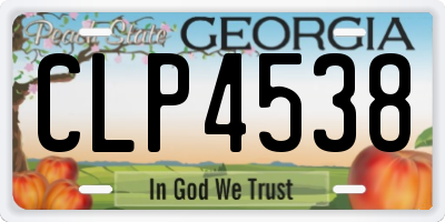 GA license plate CLP4538