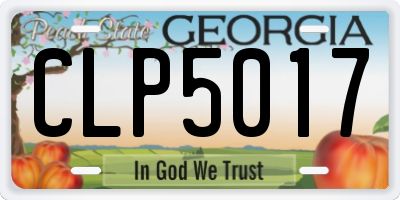 GA license plate CLP5017
