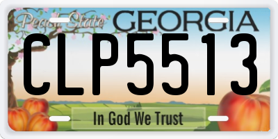 GA license plate CLP5513