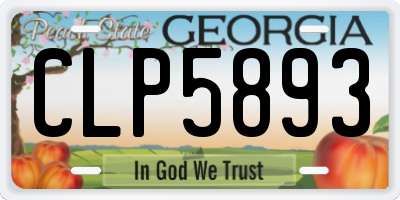 GA license plate CLP5893