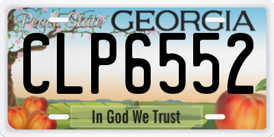GA license plate CLP6552