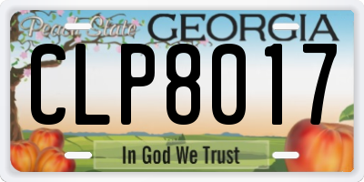 GA license plate CLP8017