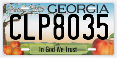 GA license plate CLP8035