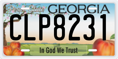 GA license plate CLP8231